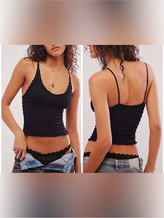 Free People Tops - NWT Free People FP Intimately Pucker Up Seamless Cami - black - M/L
